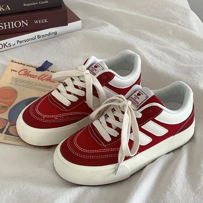 Vans Shoes Old Skool - 2024 Nieuwe Rode Vrouwen Vulkaniseren Schoenen