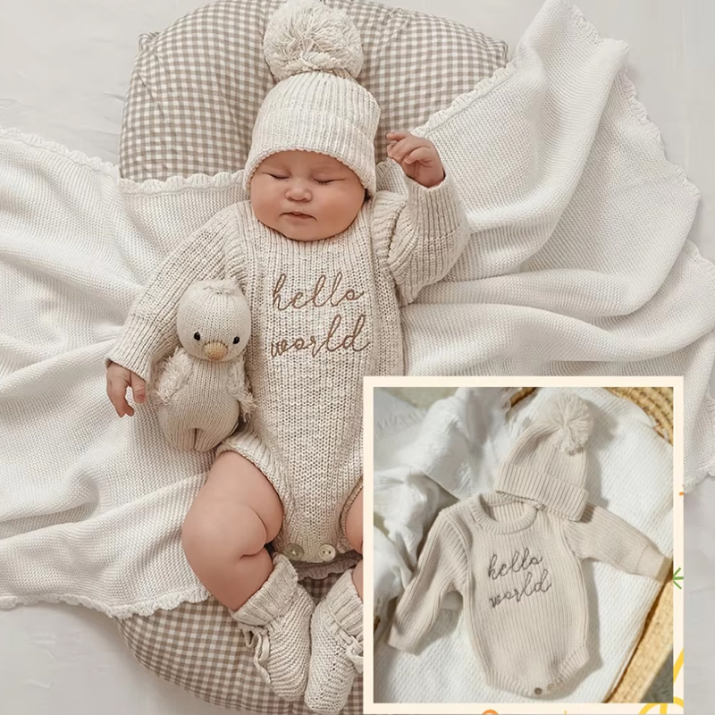 Baby Clothing Accessories - Ylsteed Hello World breien pasgeboren fotografie
